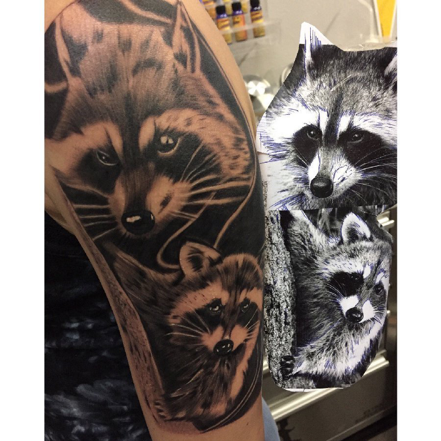 点击大图看下一张：百乐动物纹身 男生手臂上小动物纹身图片