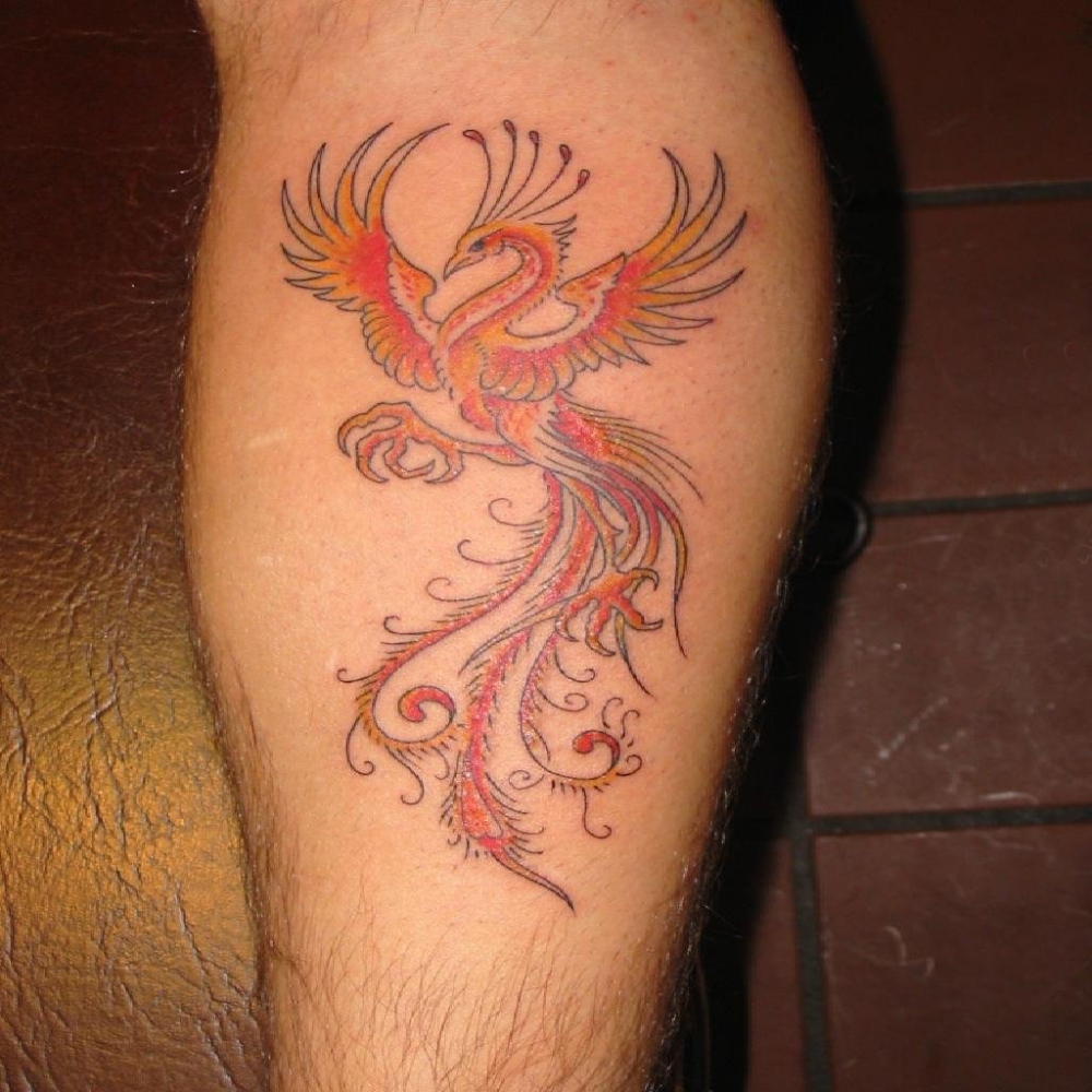 点击大图看下一张：纹身凤凰 多款彩绘纹身素描凤凰图腾纹身图案