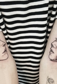 纹身人物图腾 男生手臂上人物肖像纹身图片