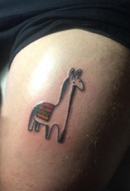 小马纹身图案 男生大腿上彩色的小马纹身图片