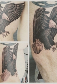 纹身老鹰图案 男生大腿上老鹰纹身图案