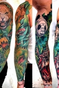 百乐动物纹身 多款彩色渐变纹身素描百乐动物纹身图案