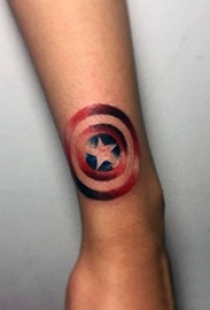 美国队长纹身图案 多款简单线条纹身彩色美国队长纹身图案