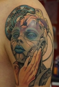 女生人物纹身图案 男生手臂上几何纹身人物纹身图片