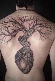 树纹身 多款黑灰纹身点刺技巧树纹身图案