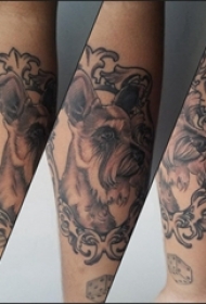 小狗纹身图片 女生手臂上狗纹身图片