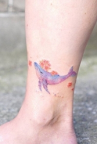 脚链纹身图 多款小清新文艺纹身彩色脚链纹身图案