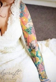 文艺花朵纹身 多款彩绘纹身素描文艺花朵纹身图案