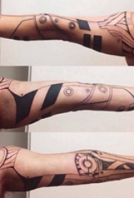 几何纹身 男生手臂上简单线条纹身几何黑色纹身图片