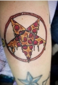 食物纹身 男生手臂上彩色的食物纹身图片