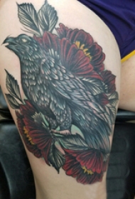 鸟纹身 女生大腿上鸟纹身图片