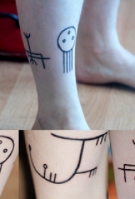 符号纹身图案 女生小腿上符号纹身图案