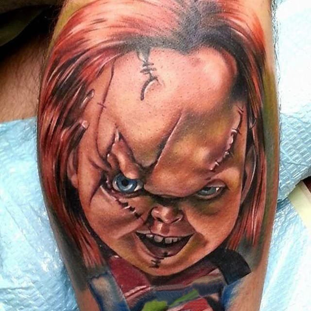 点击大图看下一张：鬼娃娃纹身 多款恐怖纹身素描鬼娃娃纹身图案