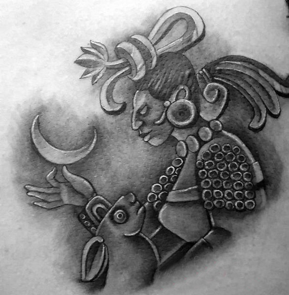 点击大图看下一张：纹身玛雅图腾 神秘色彩十足的黑色玛雅图腾纹身图案