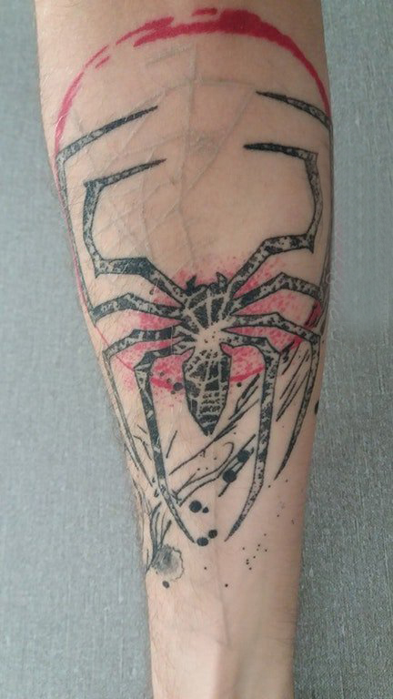 点击大图看下一张：蜘蛛纹身 男生手臂上蜘蛛纹身图片