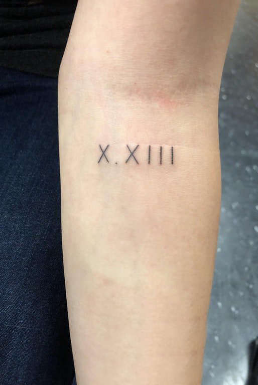 点击大图看下一张：纹身罗马数字 女生手臂上罗马数字纹身图片