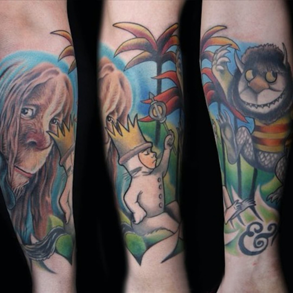 点击大图看下一张：百乐动物纹身 多款彩色纹身动物素描纹身图案