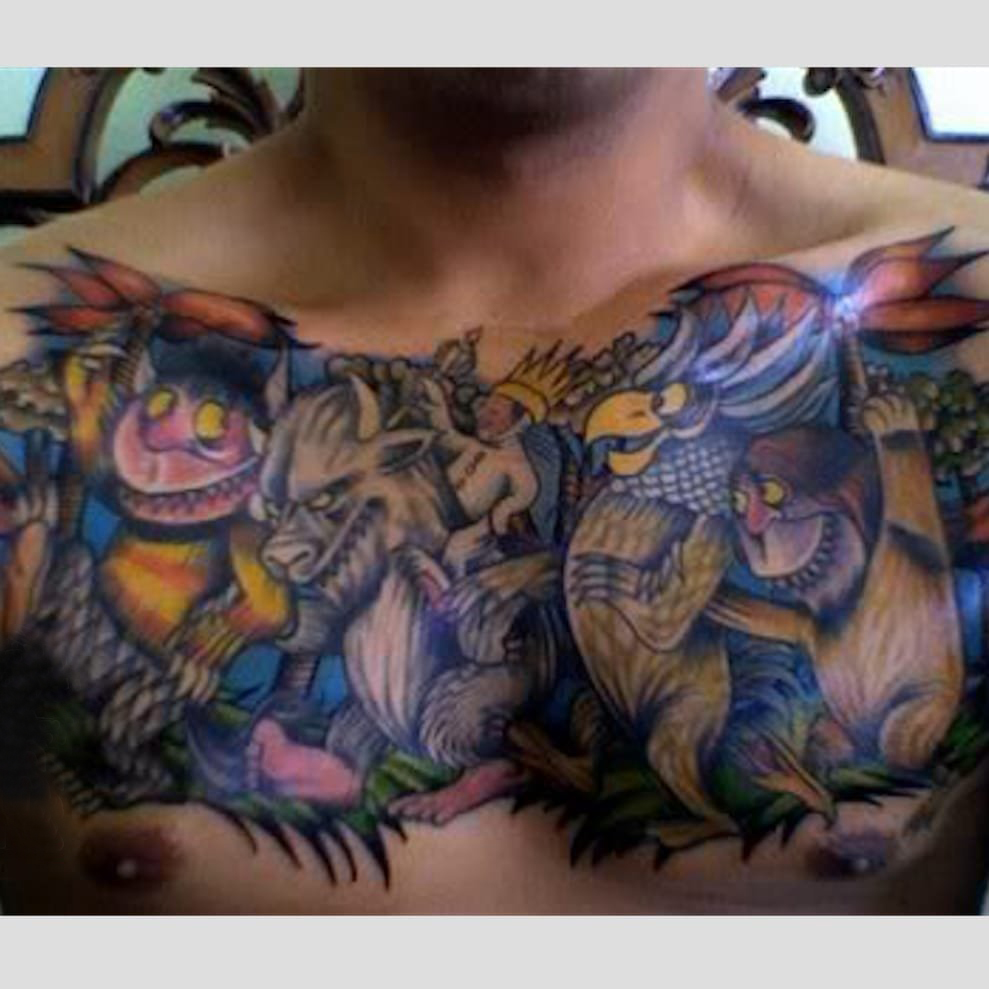 点击大图看下一张：百乐动物纹身 多款彩色纹身动物素描纹身图案