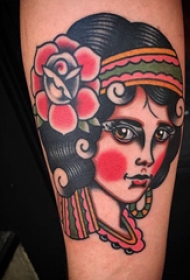 女生人物纹身图案 多款彩绘纹身素描女性人物纹身图案