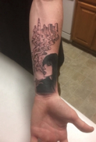 女生人物纹身图案 男生手腕上女生人物纹身图案