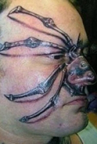 脸部纹身图案 男生脸部黑色的蜘蛛纹身图片
