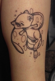 纹身卡通 女生小腿上卡通可爱纹身图案