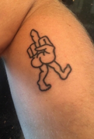 黑色极简纹身  男生手臂上抽象的人物纹身图片