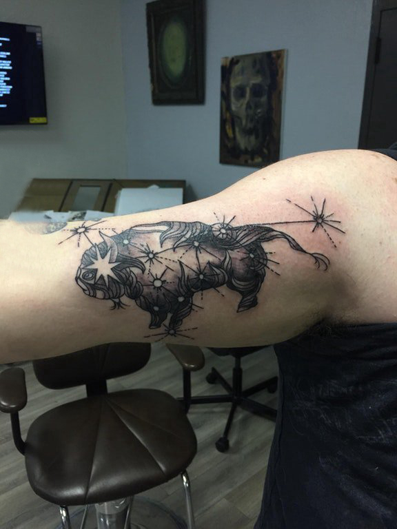点击大图看下一张：百乐动物纹身 男生手臂上动物纹身图片