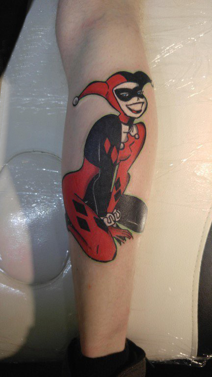 点击大图看下一张：小丑纹身 女生手臂上可爱小丑纹身图片