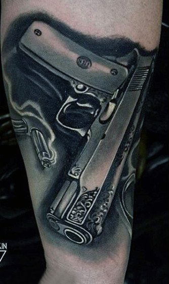点击大图看下一张：枪纹身 多款素描纹身点刺技巧枪纹身图案