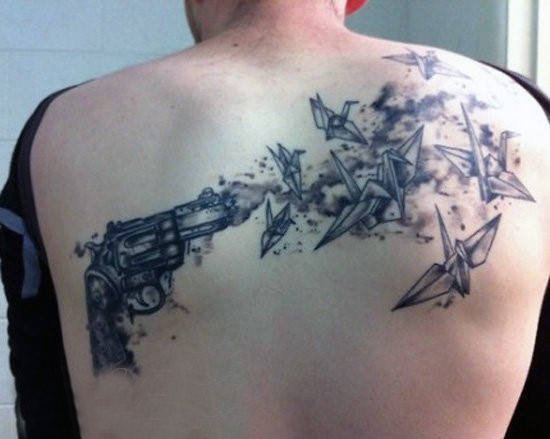 点击大图看下一张：枪纹身 多款素描纹身点刺技巧枪纹身图案
