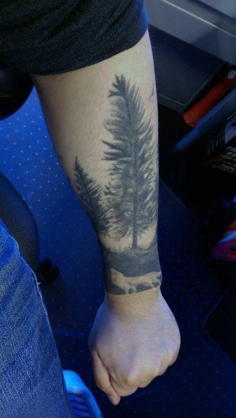 点击大图看下一张：手臂纹身素材 多款素描纹身点刺技巧手臂线条纹身图案