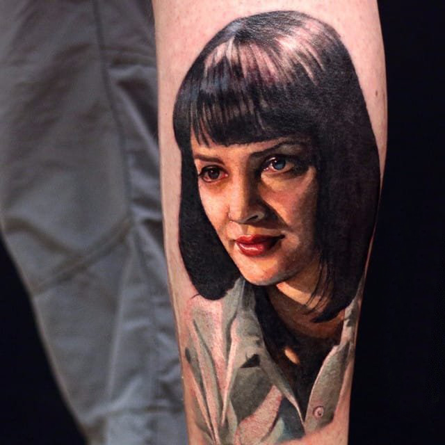 点击大图看下一张：女生人物纹身图案 多款素描纹身女性人物纹身图案