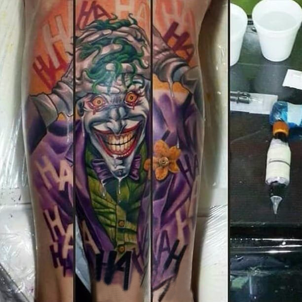 点击大图看下一张：小丑纹身 多款彩绘纹身素描小丑纹身图案