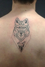 狼头纹身 图腾 男生背部狼头纹身图片