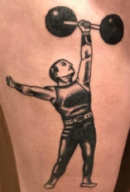 运动员纹身 女生腿上黑色的运动员纹身图片