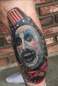 小丑纹身  男生大臂上彩色的纹身小丑纹身图片