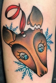 百乐动物纹身  女生手臂上彩色的麋鹿纹身图片