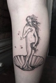性感纹身女 女生小腿上女生人物纹身图案