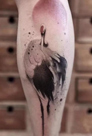 多款精美的传统仙鹤白鹤纹身图案