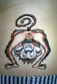 猴子纹身 男生腹部趣味的猴子纹身图片