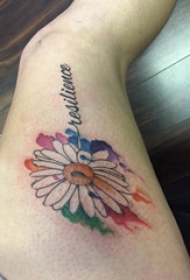日式菊花纹身 女生手臂上日式菊花纹身图片