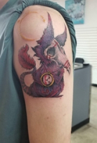 百乐动物纹身  男生手臂上彩色的百乐动物纹身图片