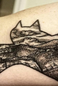 蝙蝠纹身 男生手臂上黑色的蝙蝠纹身图片