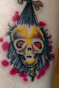 骷髅纹身  女生手臂上彩色的骷髅纹身图片