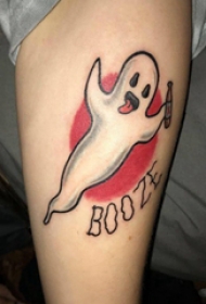 幽灵纹身图案 女生小腿上英文和幽灵纹身图片