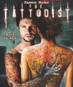 点击大图看下一张：《纹身师》电影中人物后背上彩绘的线条纹身图片