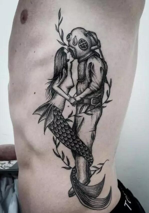 点击大图看下一张：最美生物美人鱼纹身图案