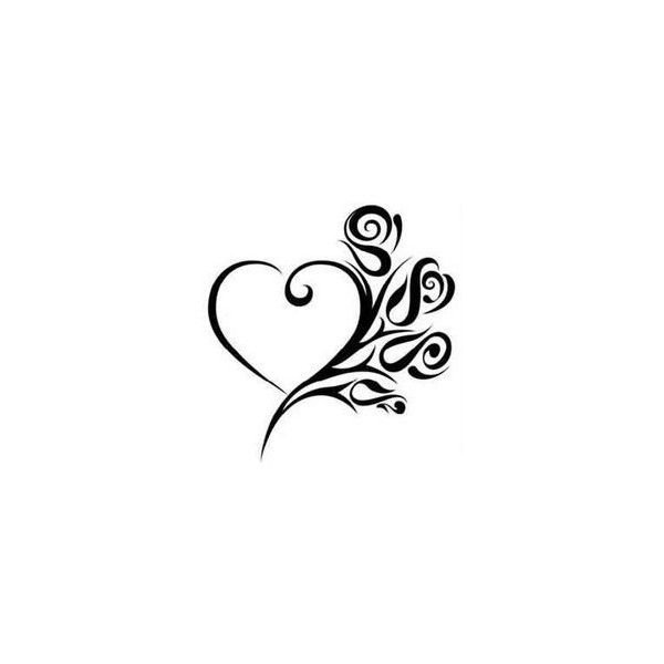 点击大图看下一张：心形纹身手稿 爱意满满的玫瑰和心形纹身手稿