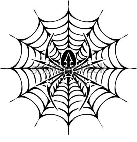 点击大图看下一张：蜘蛛网纹身手稿 规则的蜘蛛和蜘蛛网纹身手稿